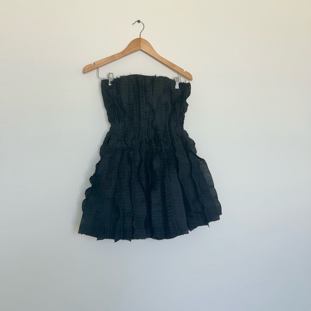 Aje The Hybrid Ruffle Sleeveless Mini Dress in Black - Picture 5 of 10